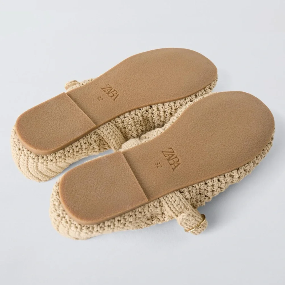 Zara kids crochet ballet flats off white NWT - Picture 4 of 5